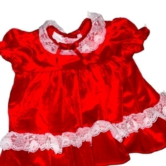 new york kids Other - Vintage red holiday love velour lace baby girl dress New York kids 18 months